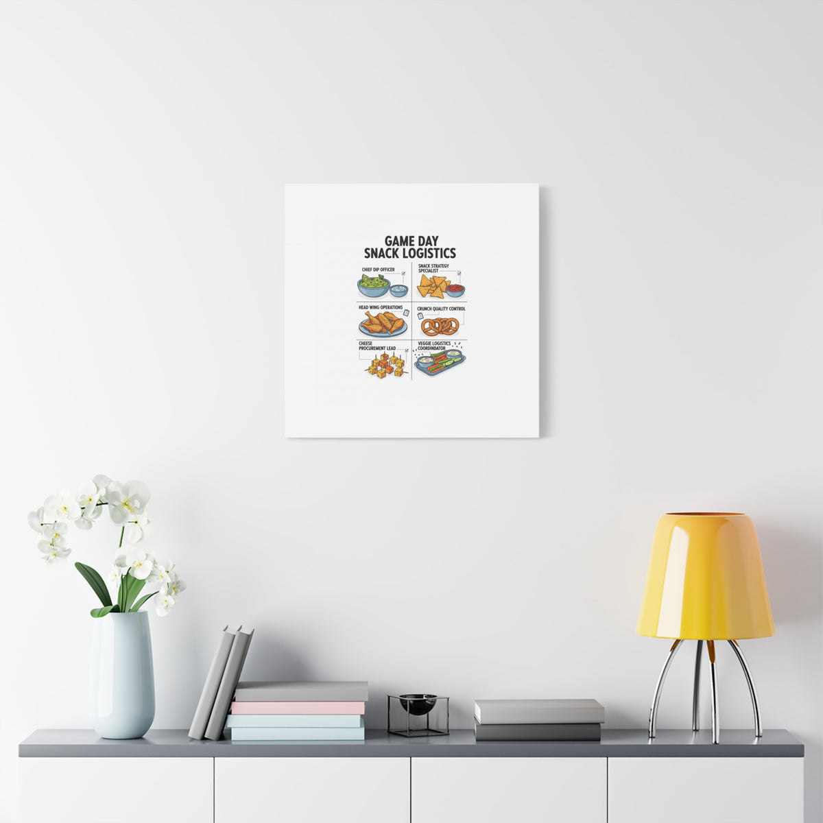 Game Day Snack Logistics Canvas, Dip Strategist Poster | Game Day Blueprint