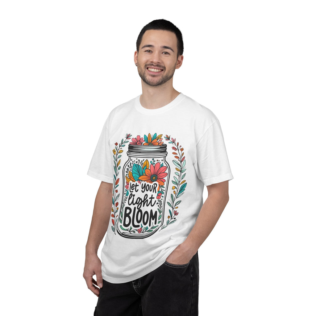 Let Your Light Bloom T-Shirt — Floral Mason Jar Inspirational Tee