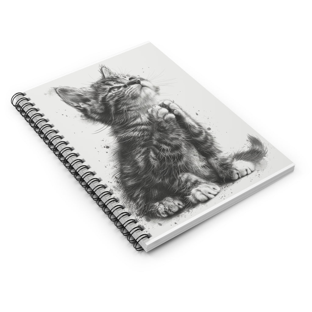 Praying Kitten Spiral Notebook — Cute Cat Journal (Ruled)