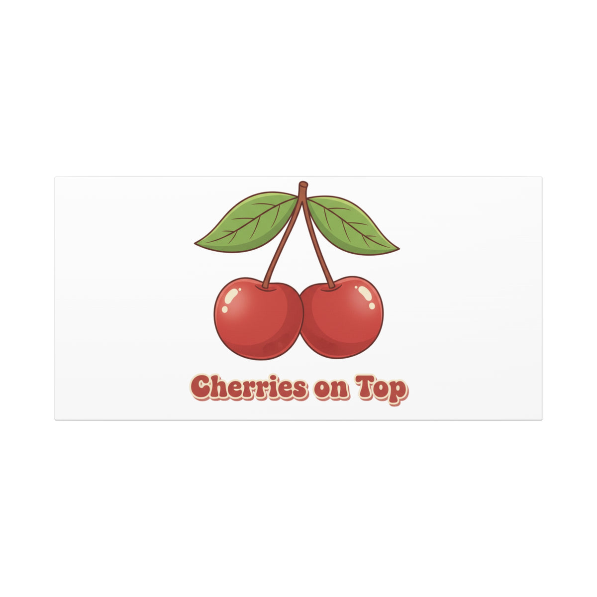 Cherry Illustration Canvas, vintage cherry fruit motif | kawaii retro wall art
