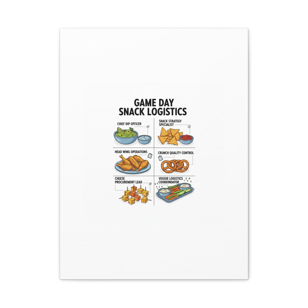 Game Day Snack Logistics Canvas, Dip Strategist Poster | Game Day Blueprint