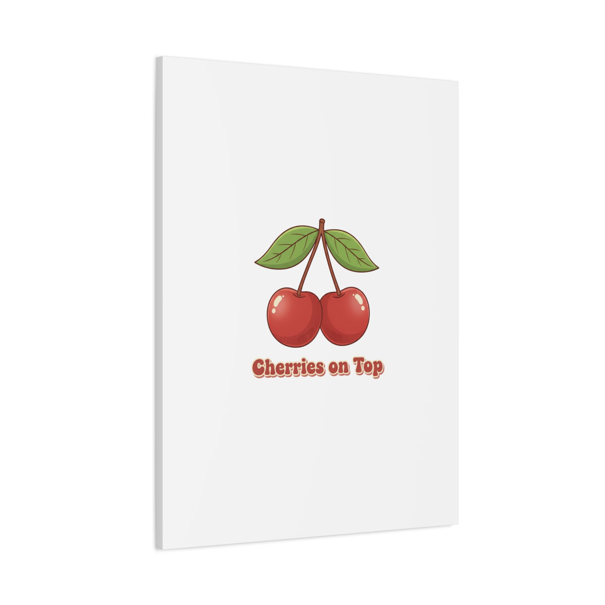 Cherry Illustration Canvas, vintage cherry fruit motif | kawaii retro wall art