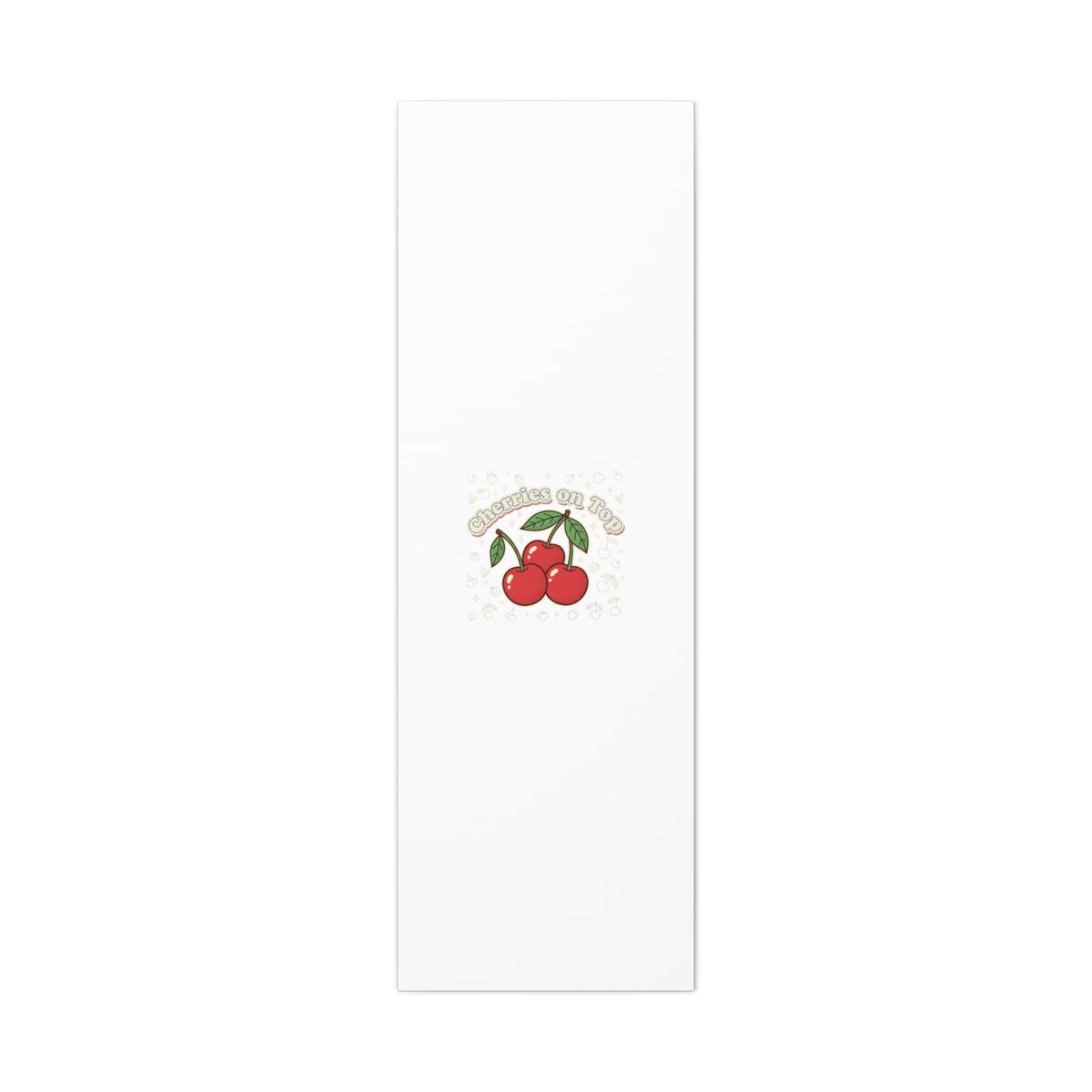 Cherries on Top Canvas | Retro Kawaii Fruit Print, Cherry Wall Art