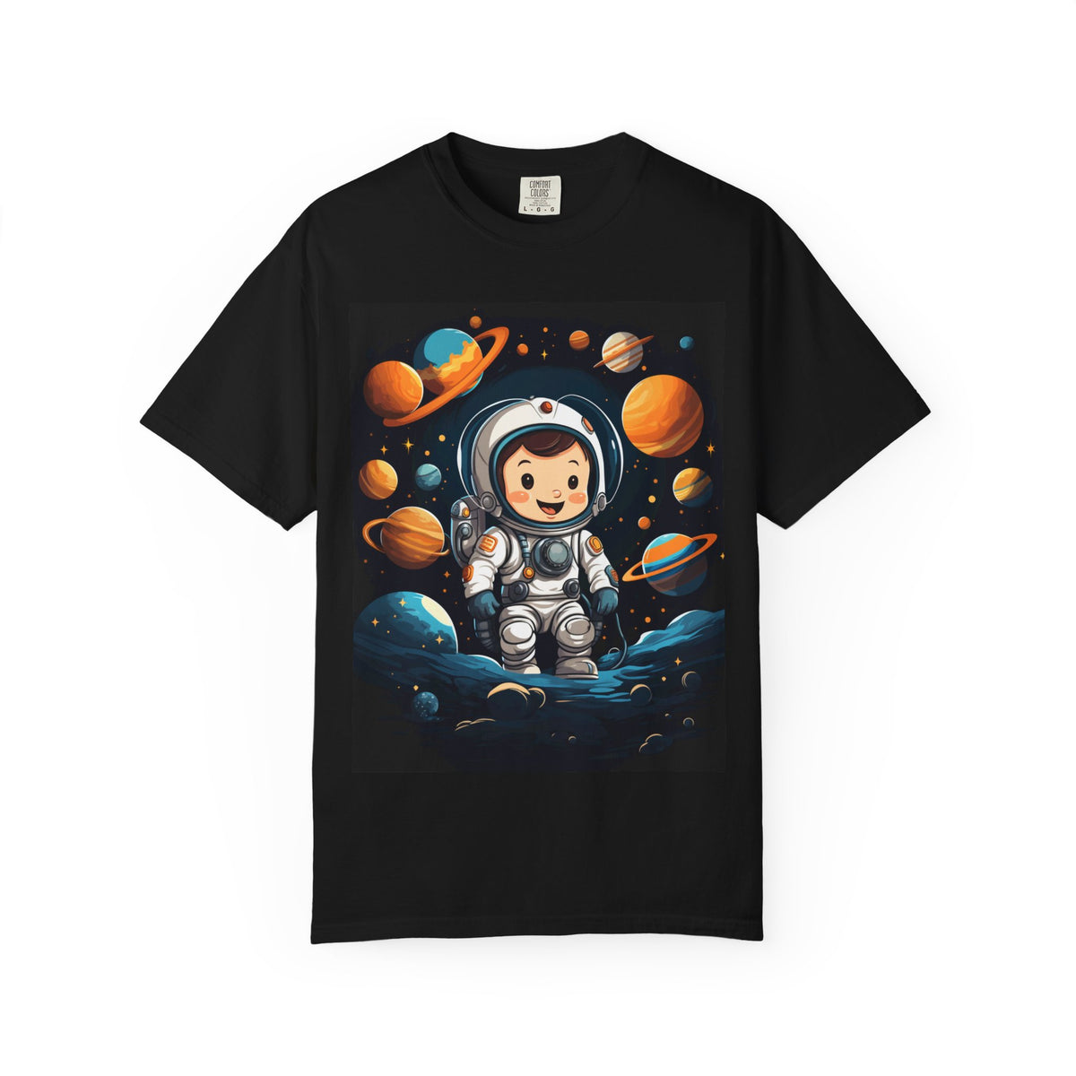 Cute Astronaut Space T-Shirt — Cartoon Planets Graphic Tee