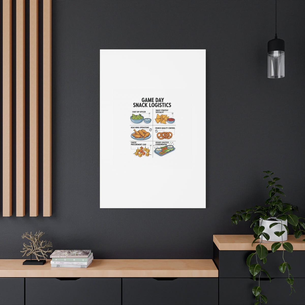 Game Day Snack Logistics Canvas, Dip Strategist Poster | Game Day Blueprint
