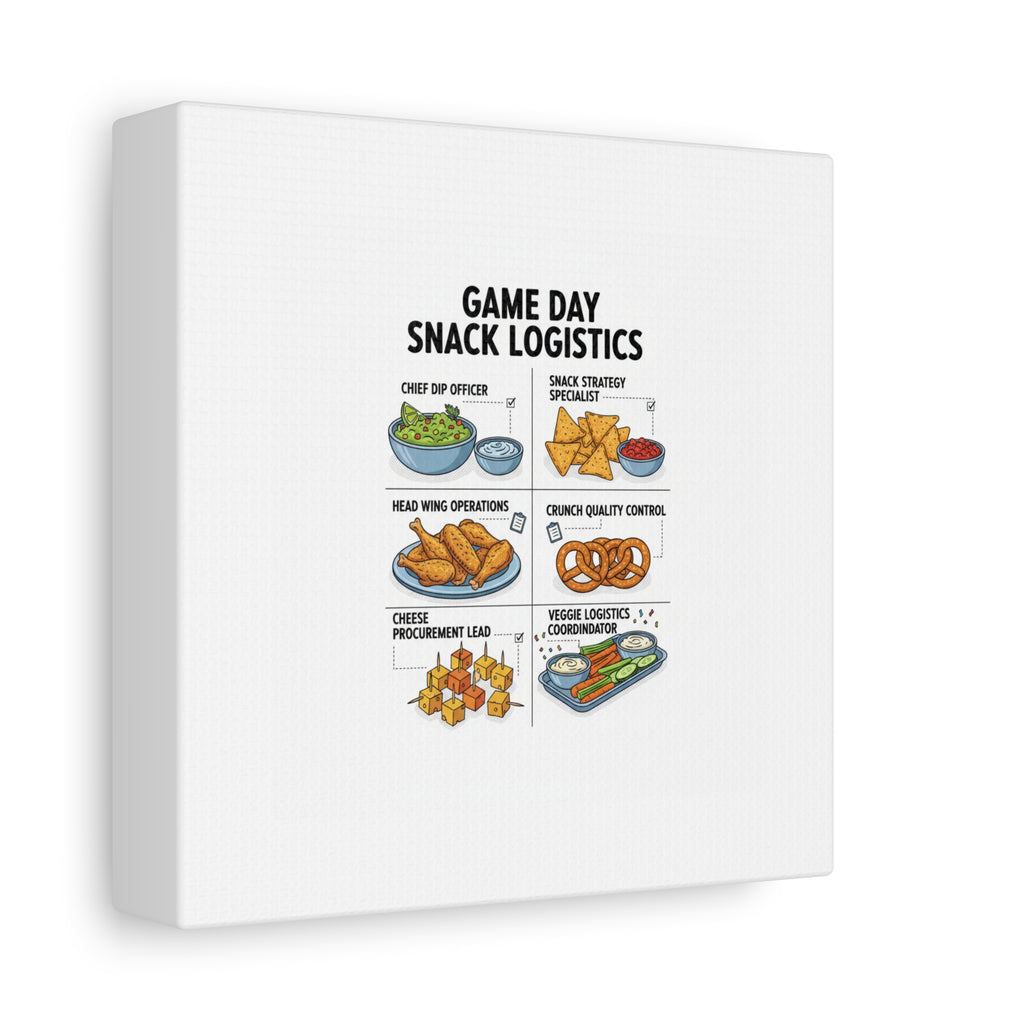 Game Day Snack Logistics Canvas, Dip Strategist Poster | Game Day Blueprint