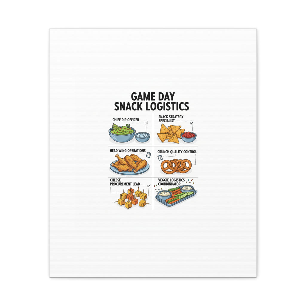 Game Day Snack Logistics Canvas, Dip Strategist Poster | Game Day Blueprint