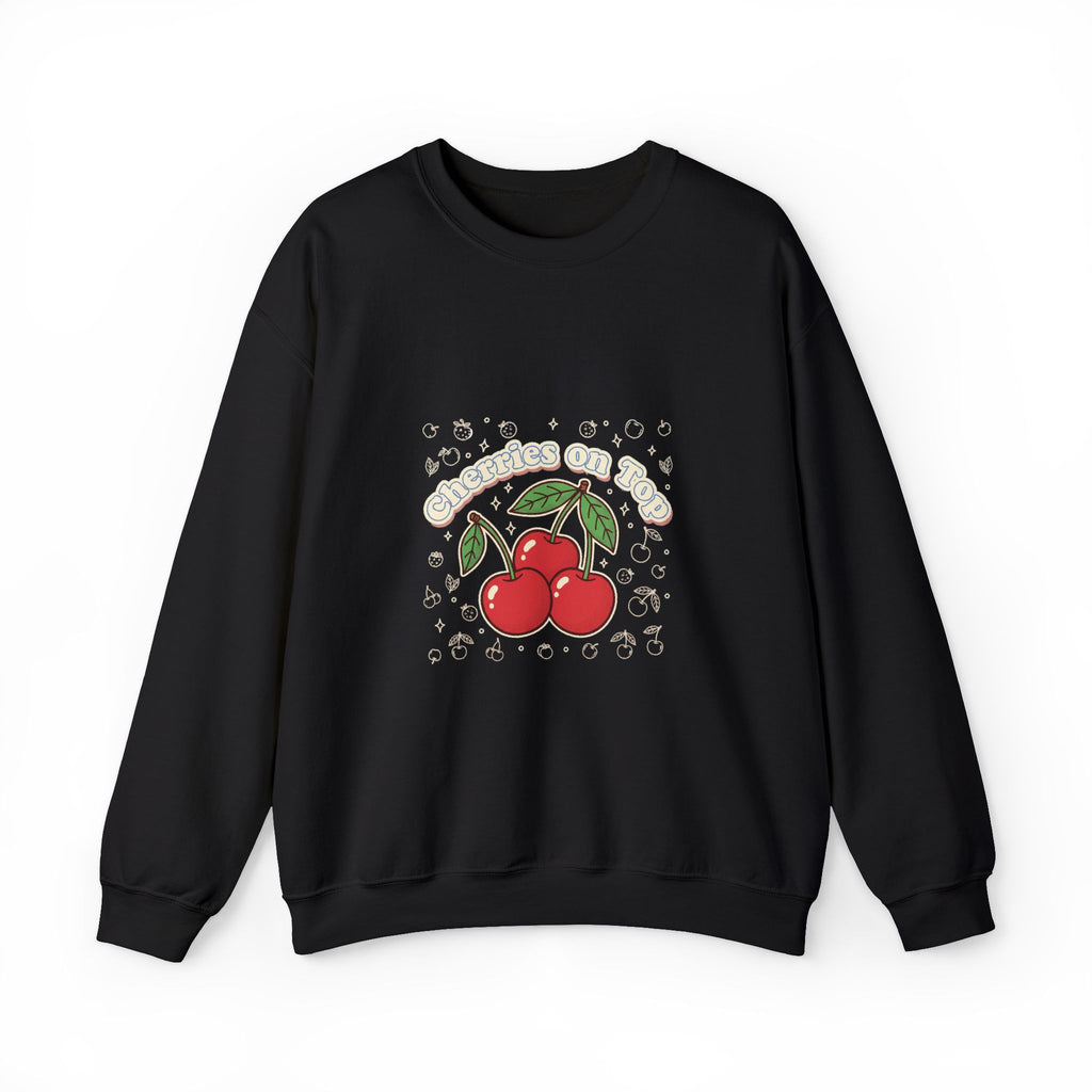 Cherries on Top Crewneck Sweatshirt | vintage cherry design, kawaii fruit graphic