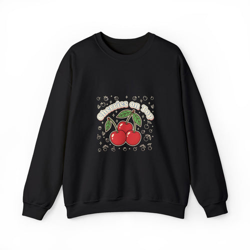 Cherries on Top Crewneck Sweatshirt | vintage cherry design, kawaii fruit graphic