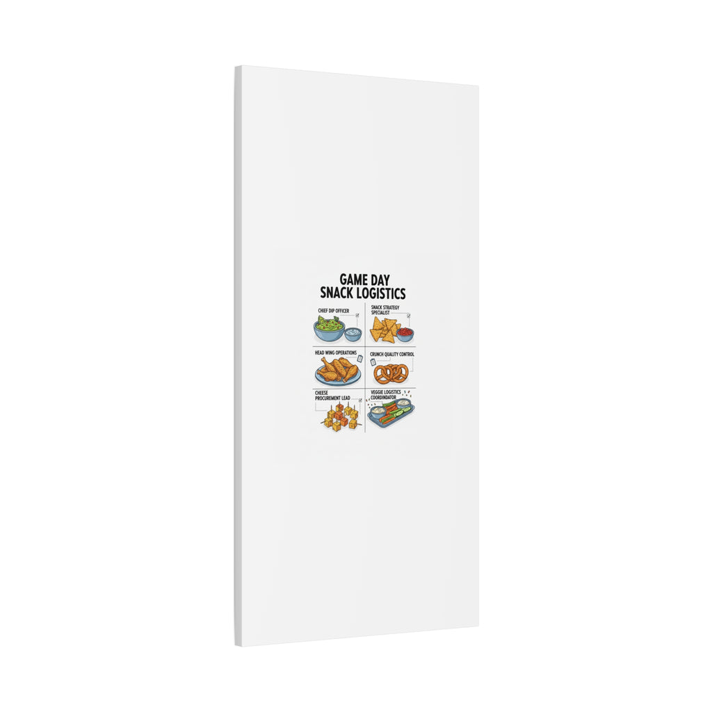 Game Day Snack Logistics Canvas, Dip Strategist Poster | Game Day Blueprint