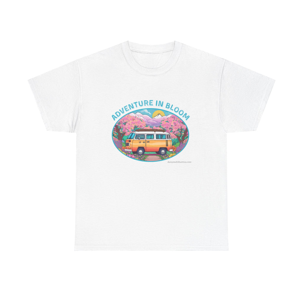 Adventure in Bloom Tee — Vintage Camper Van Floral Graphic T-Shirt