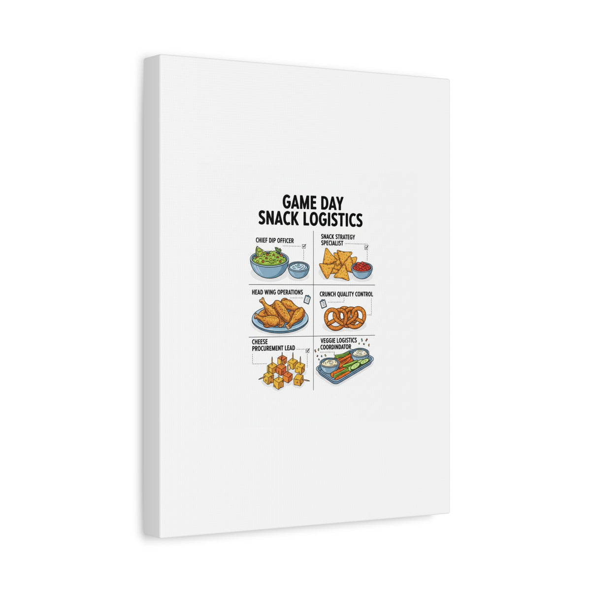 Game Day Snack Logistics Canvas, Dip Strategist Poster | Game Day Blueprint