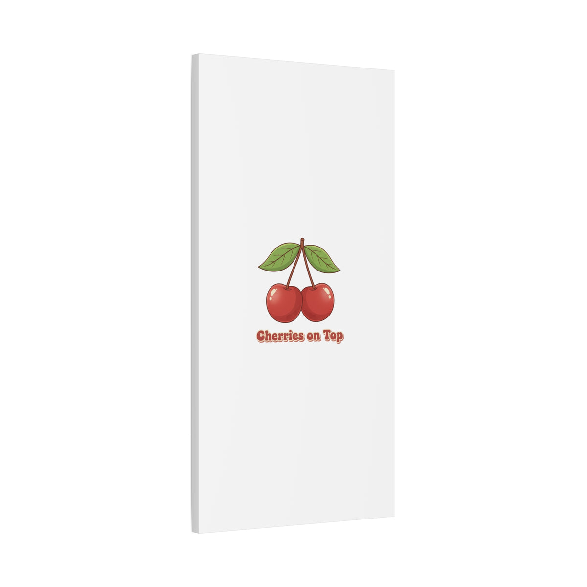 Cherry Illustration Canvas, vintage cherry fruit motif | kawaii retro wall art