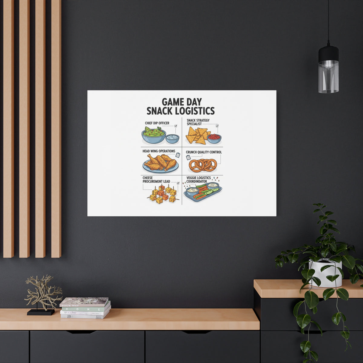 Game Day Snack Logistics Canvas, Dip Strategist Poster | Game Day Blueprint