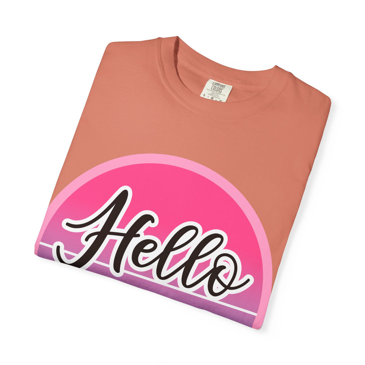 Hello Summer T-Shirt — Pink Retro Sunset Floral Tee