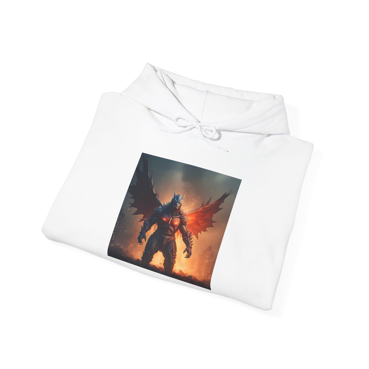 Angel of Fire Hoodie — Fiery Warrior Graphic Pullover for Gamers & Fantasy Fans