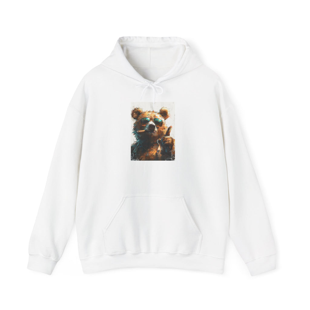 Cool Sunglasses Bear Hoodie — Retro Graphic Bear Pullover