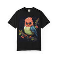 Cute Colorful Bird T-Shirt — Whimsical Cartoon Songbird Graphic Tee