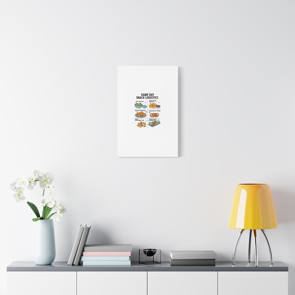 Game Day Snack Logistics Canvas, Dip Strategist Poster | Game Day Blueprint