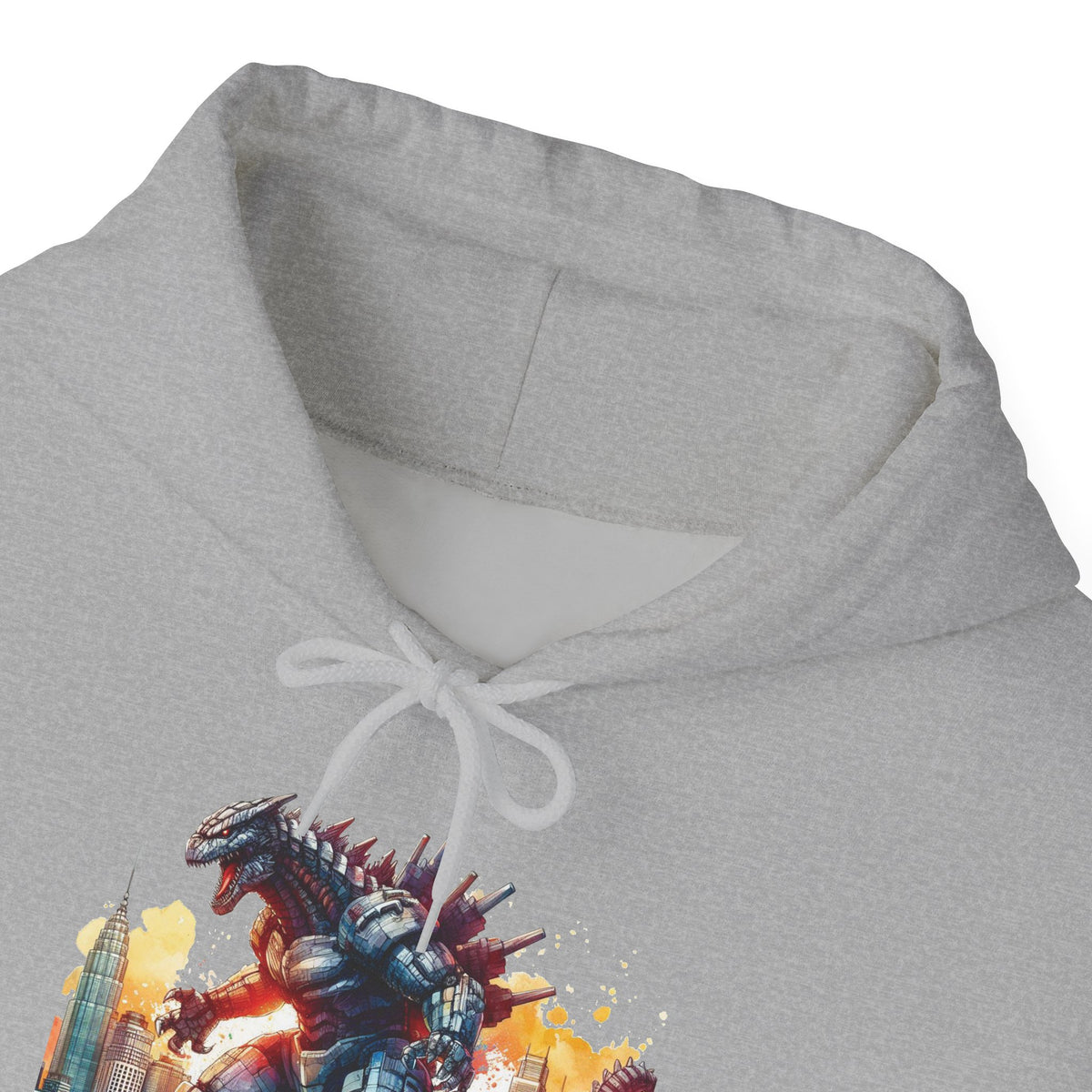 Godzilla Cityscape Hoodie – Retro Monster Graphic Pullover
