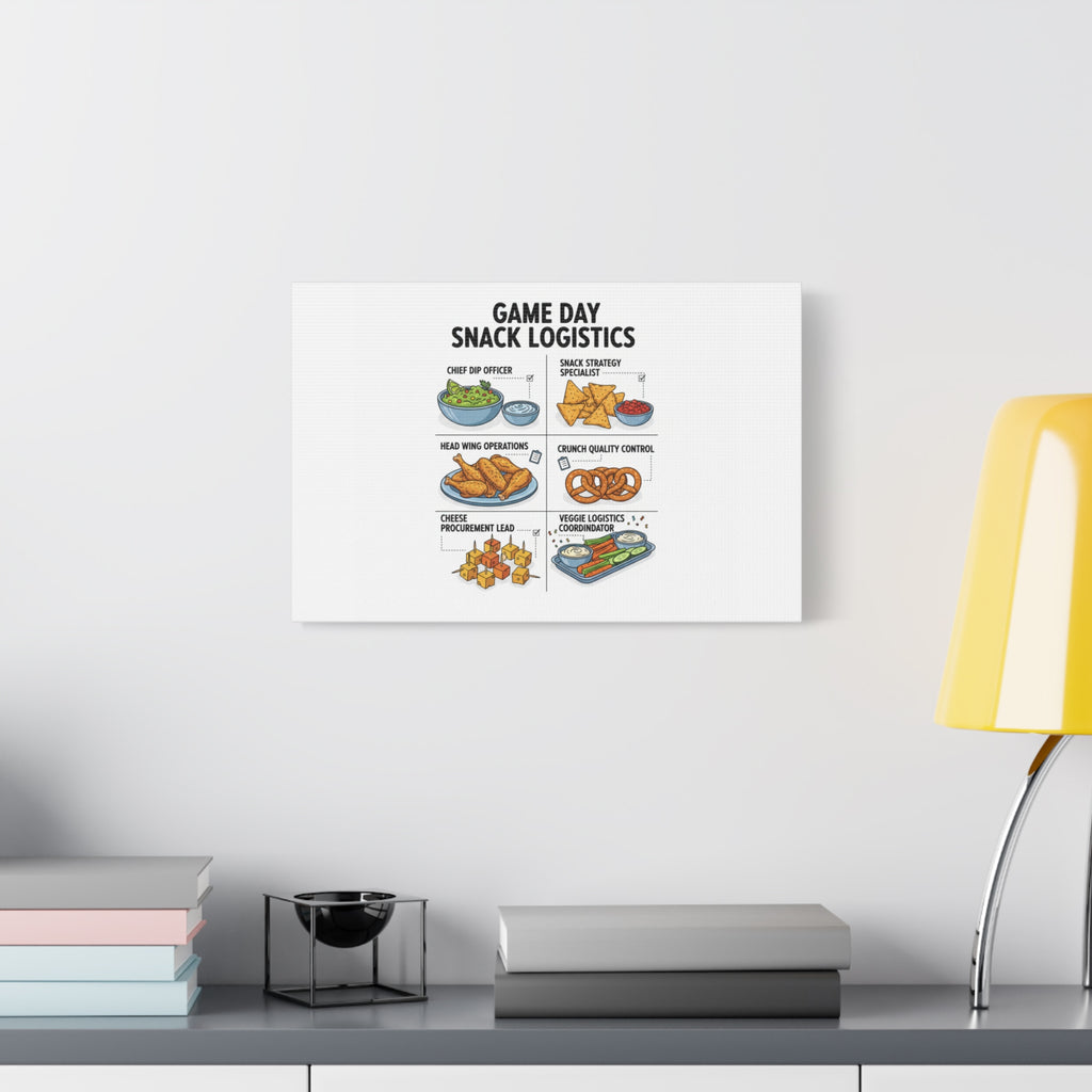 Game Day Snack Logistics Canvas, Dip Strategist Poster | Game Day Blueprint