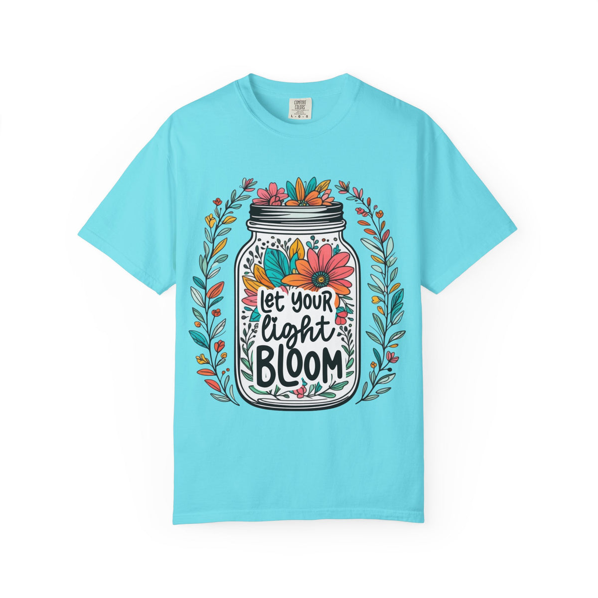 Let Your Light Bloom T-Shirt — Floral Mason Jar Inspirational Tee
