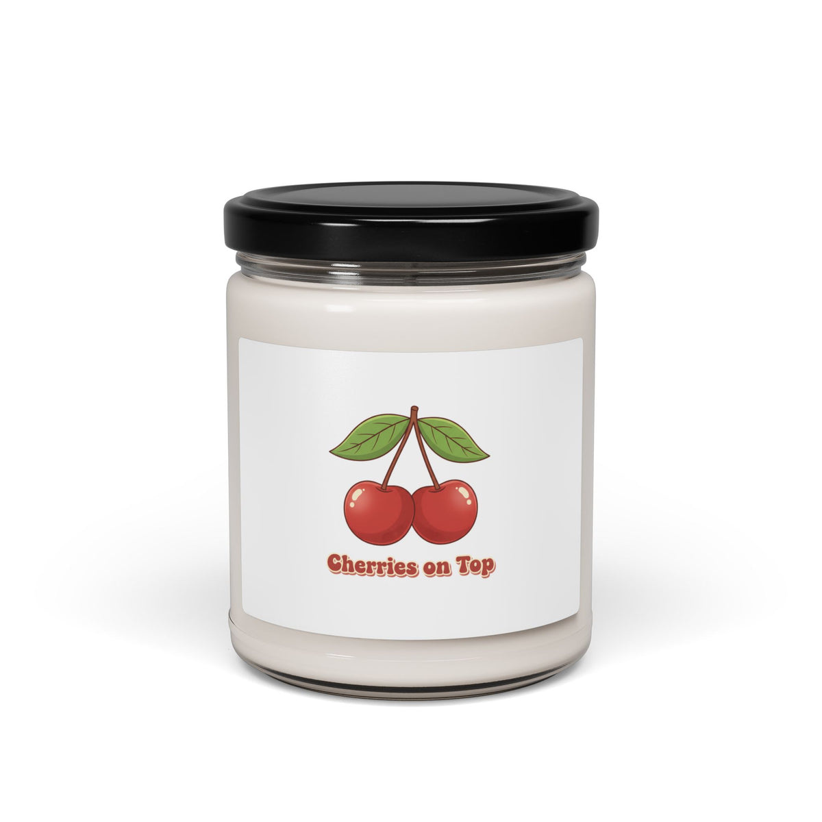 Cherry Illustration Soy Candle, cherries on top | Retro kawaii fruit