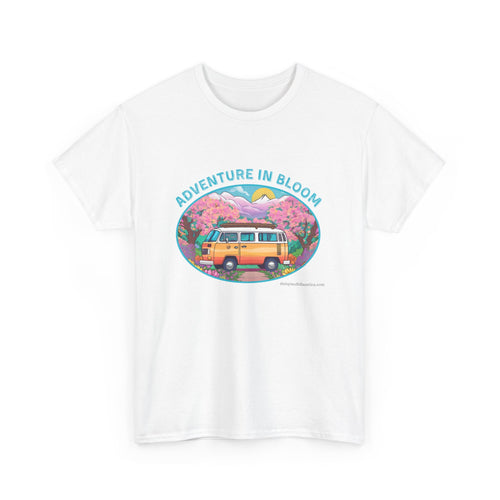 Adventure in Bloom Tee — Vintage Camper Van Floral Graphic T-Shirt