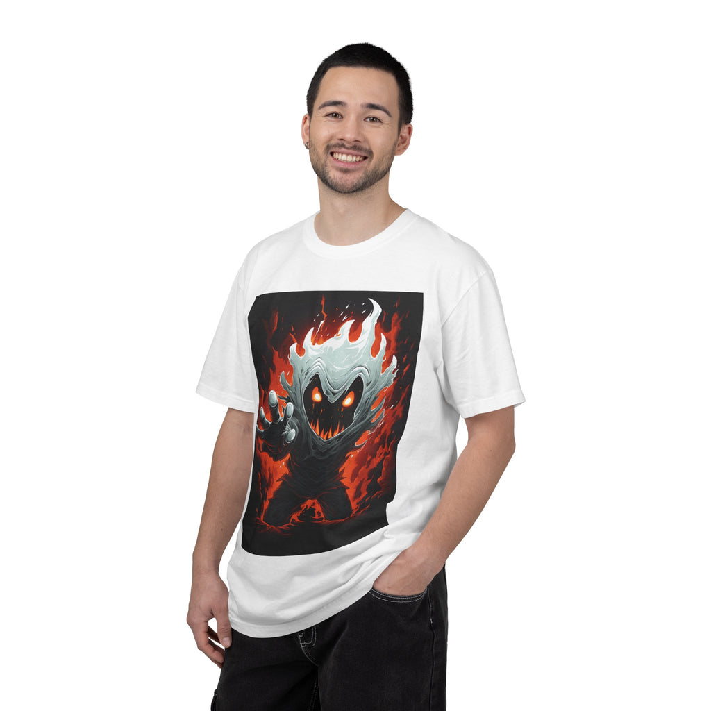 Flaming Ghost Graphic T-Shirt — Spooky Haunted Monster Tee
