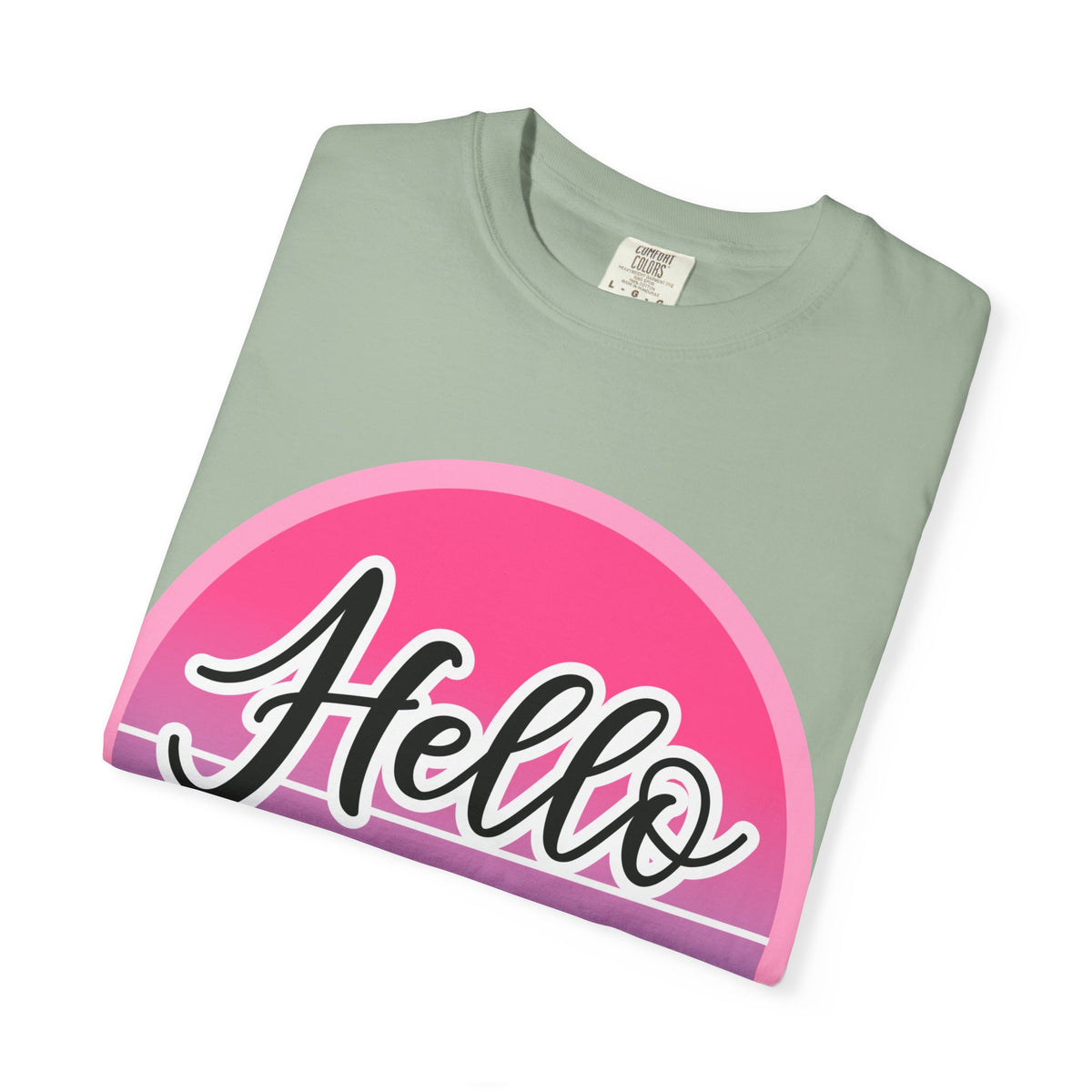 Hello Summer T-Shirt — Pink Retro Sunset Floral Tee