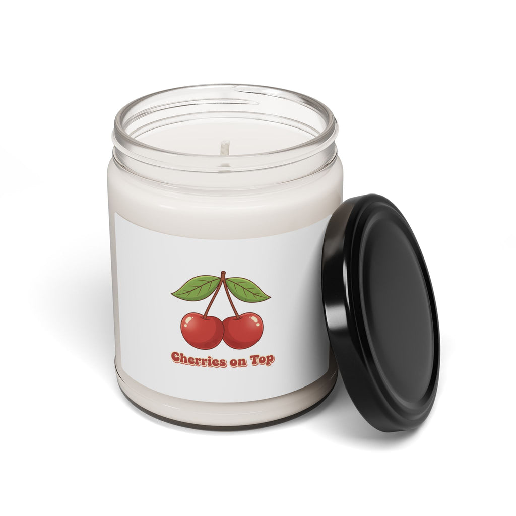 Cherry Illustration Soy Candle, cherries on top | Retro kawaii fruit