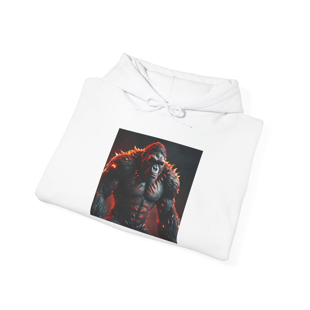 Gorilla King Graphic Hoodie — Dramatic Red-Light Primate Portrait