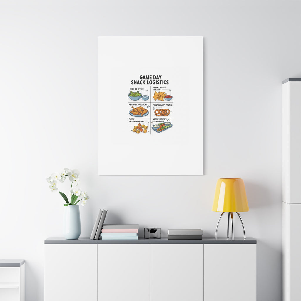 Game Day Snack Logistics Canvas, Dip Strategist Poster | Game Day Blueprint