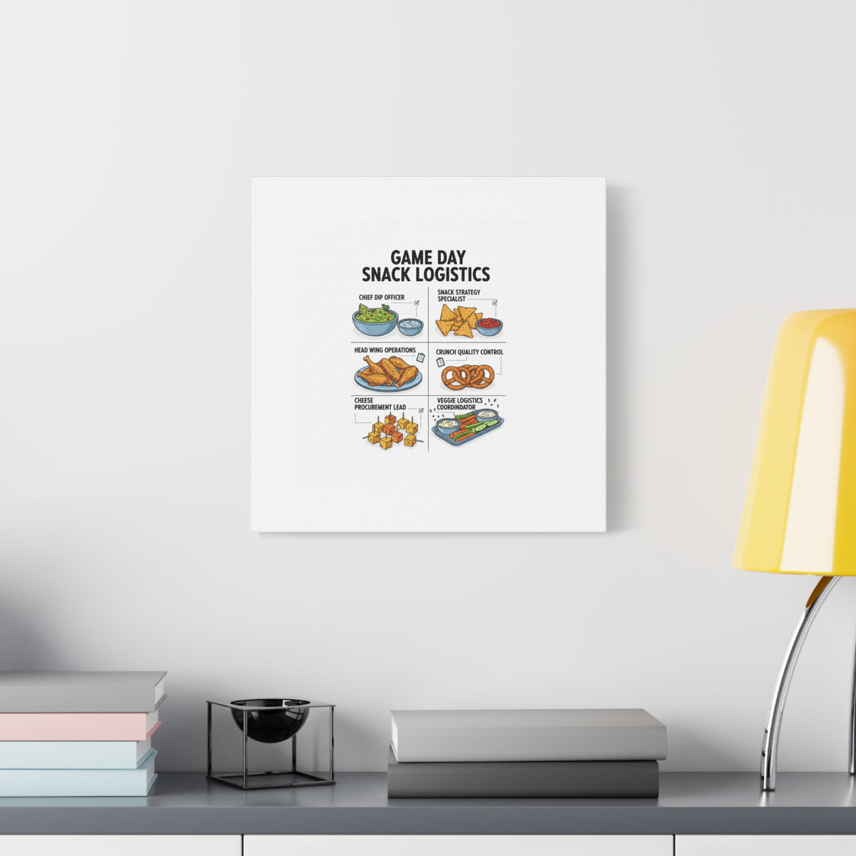 Game Day Snack Logistics Canvas, Dip Strategist Poster | Game Day Blueprint