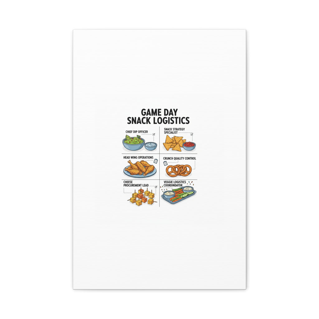 Game Day Snack Logistics Canvas, Dip Strategist Poster | Game Day Blueprint