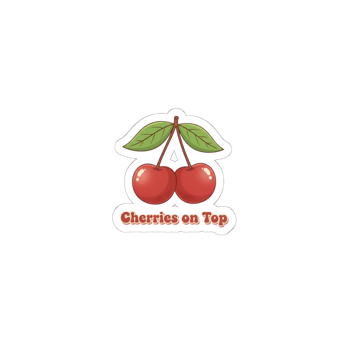 Cherry Pair Sticker | Vintage Kawaii fruit motif, retro cherry design
