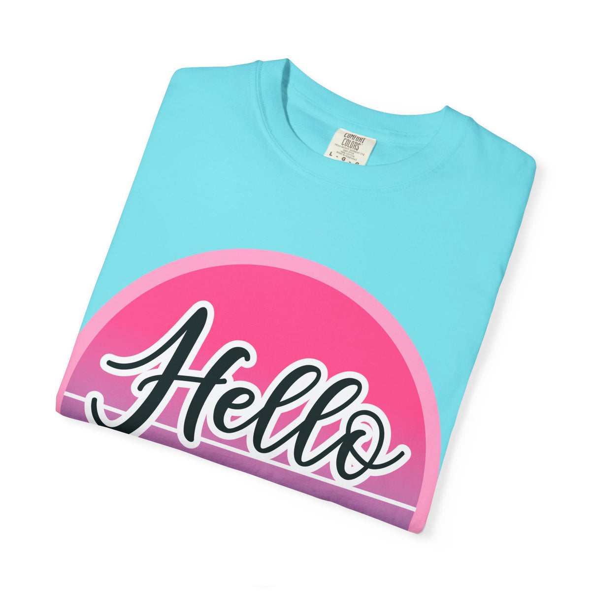 Hello Summer T-Shirt — Pink Retro Sunset Floral Tee