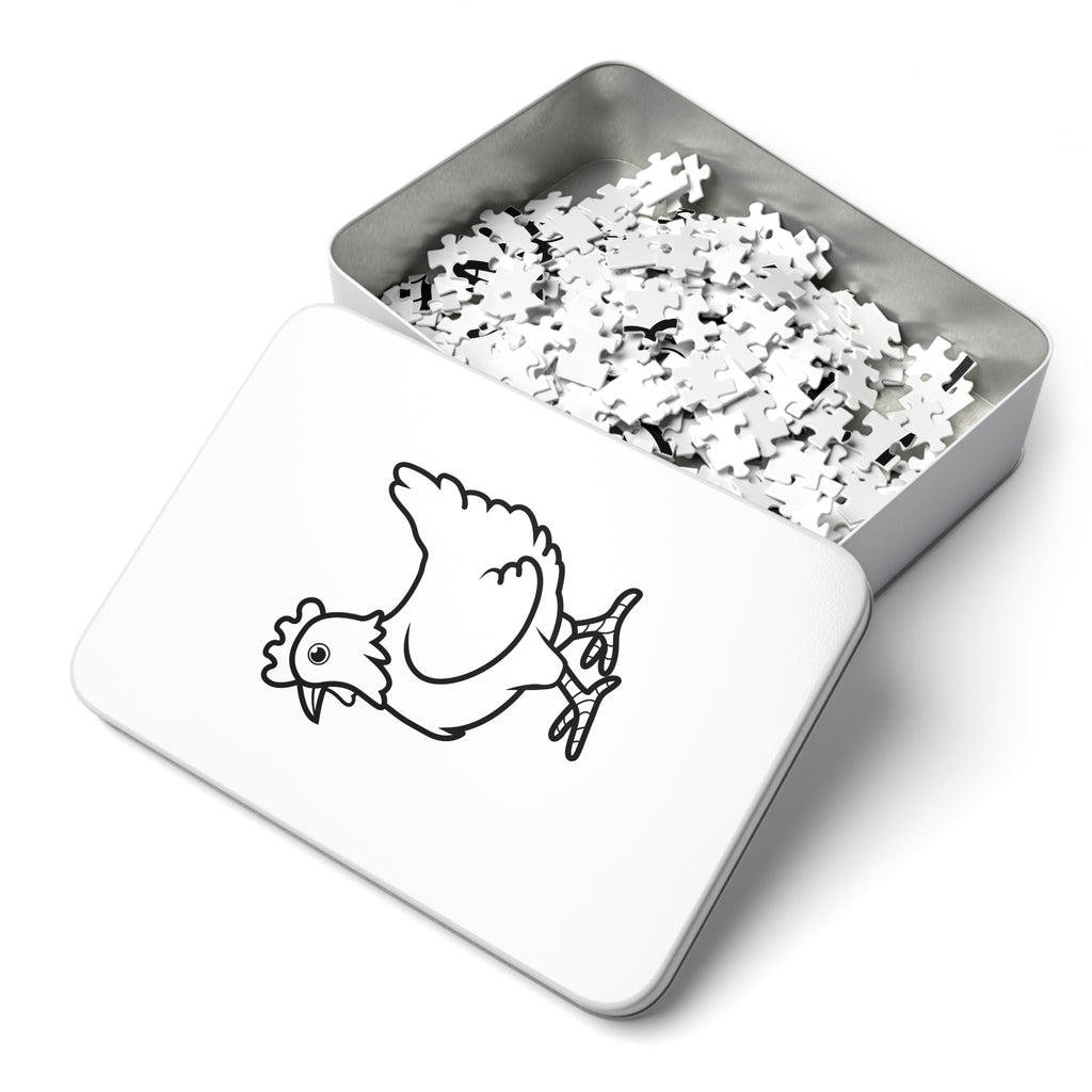 Chicken Coloring Jigsaw Puzzle with Tin — Kids Activity & Travel Puzzle