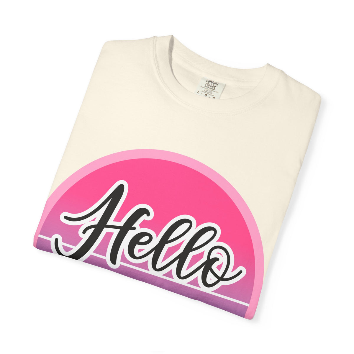 Hello Summer T-Shirt — Pink Retro Sunset Floral Tee