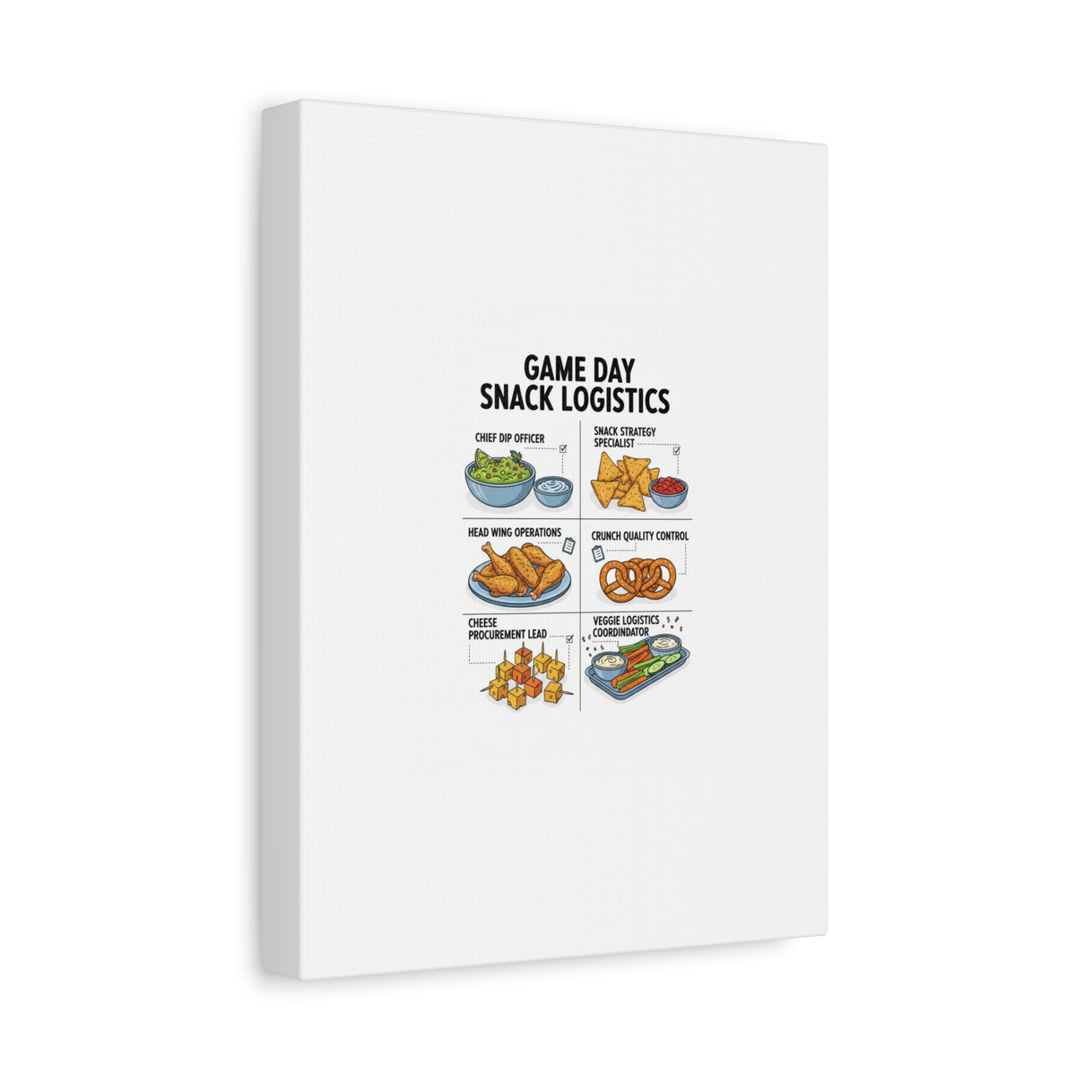 Game Day Snack Logistics Canvas, Dip Strategist Poster | Game Day Blueprint