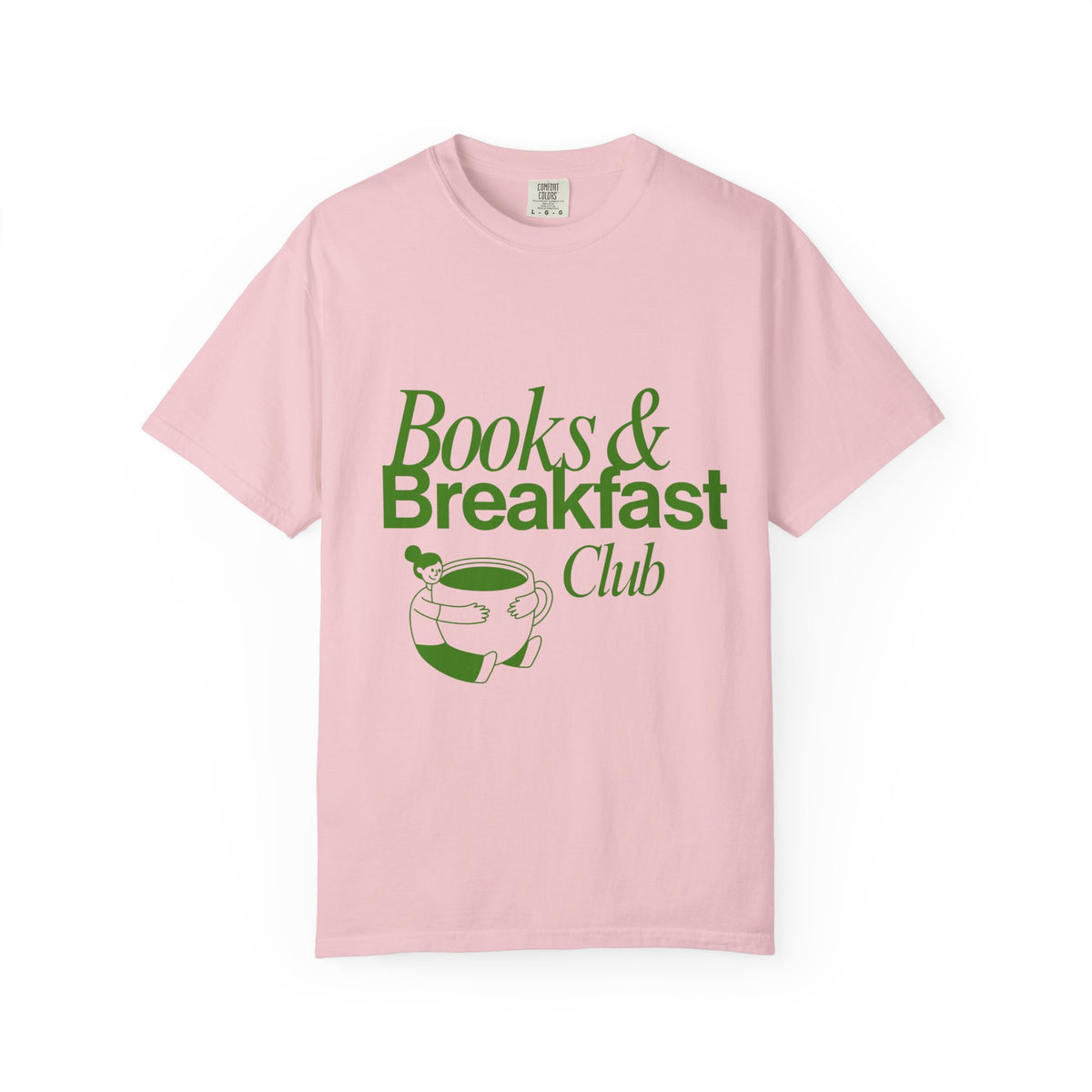 Books & Breakfast Club T-Shirt — Cozy Reading Tea Mug Tee for Book Lovers