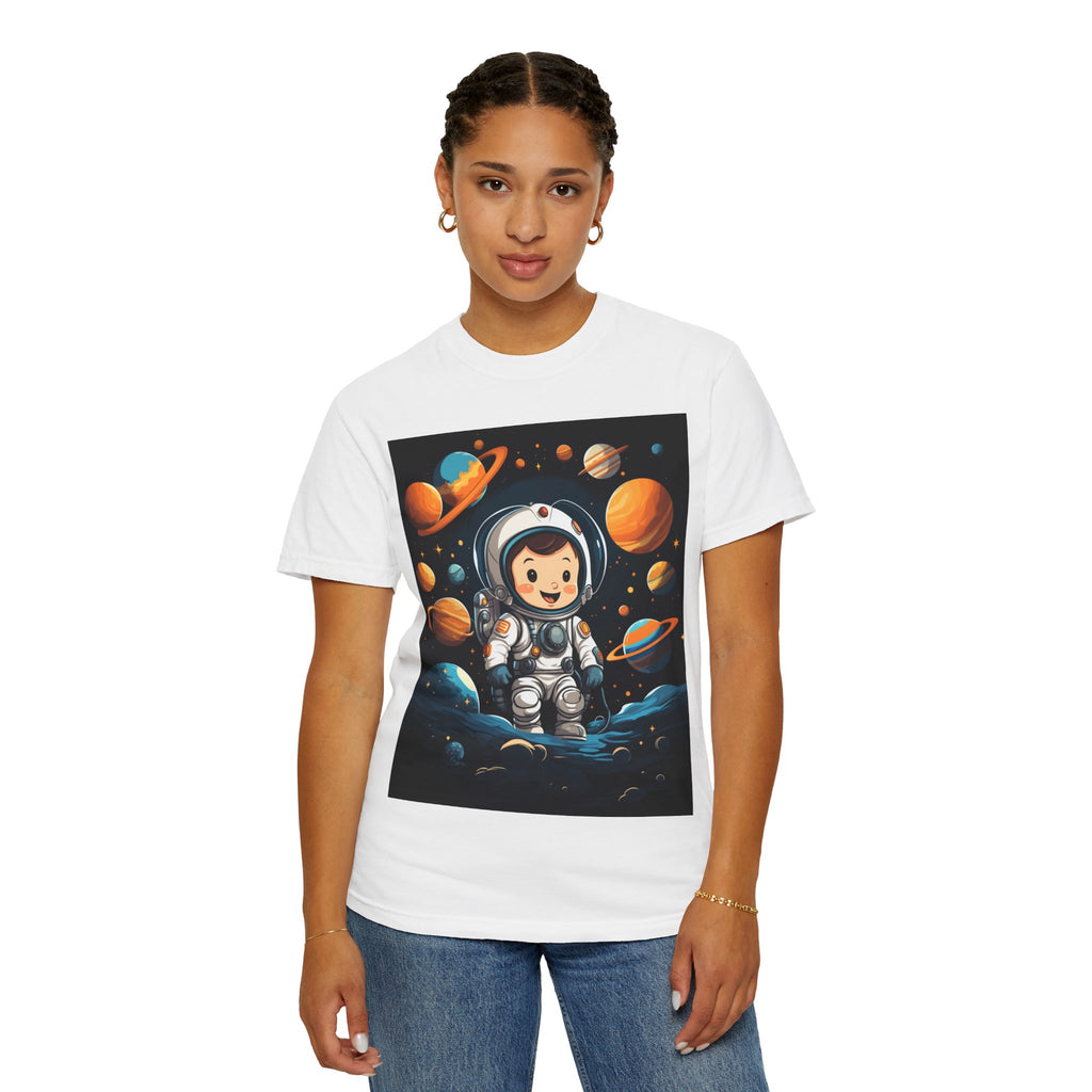 Cute Astronaut Space T-Shirt — Cartoon Planets Graphic Tee
