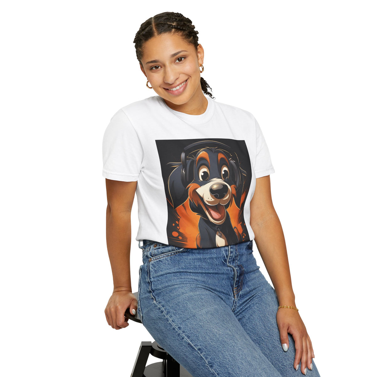 Happy Puppy Graphic T-Shirt — Cute Cartoon Dog Tee for Dog Lovers