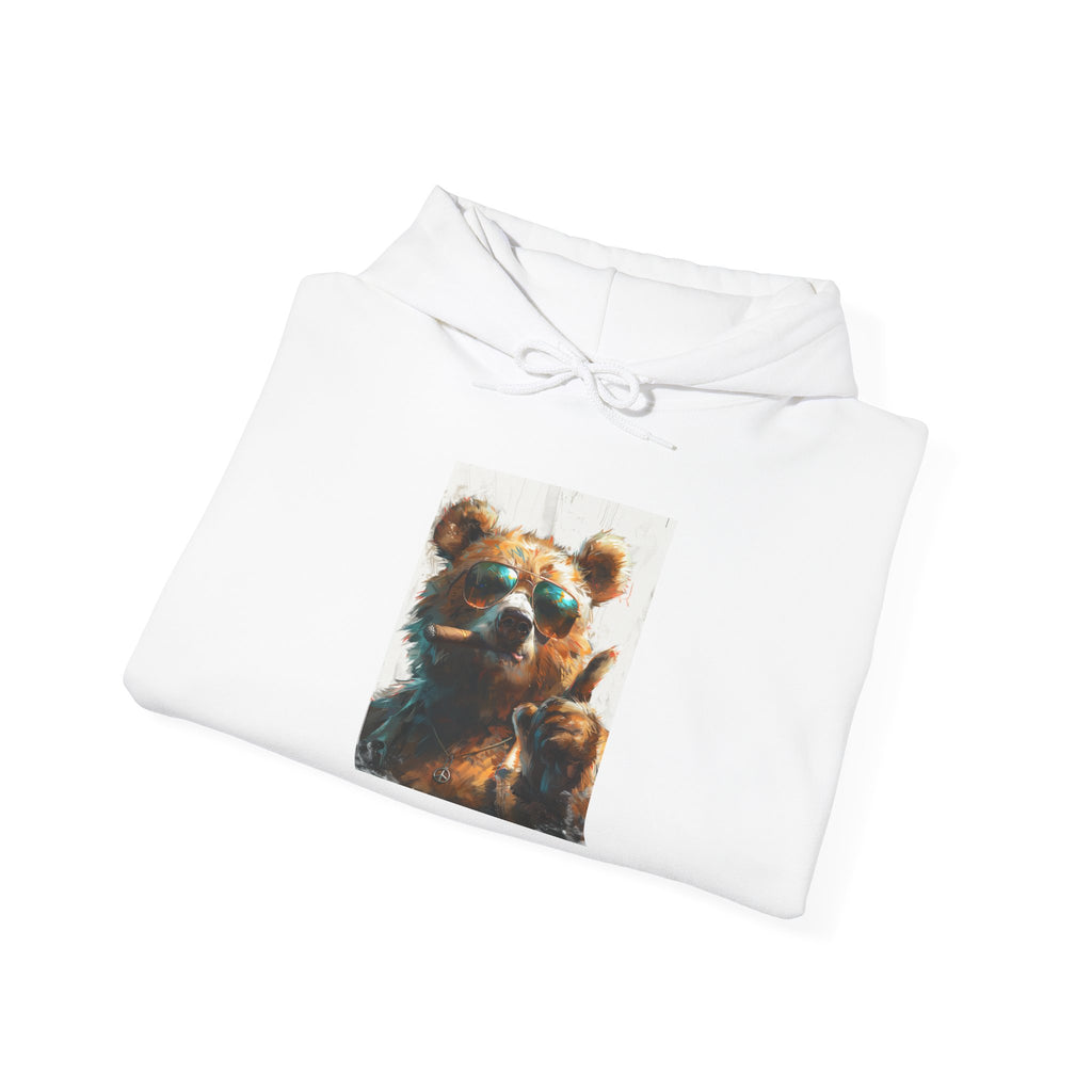 Cool Sunglasses Bear Hoodie — Retro Graphic Bear Pullover