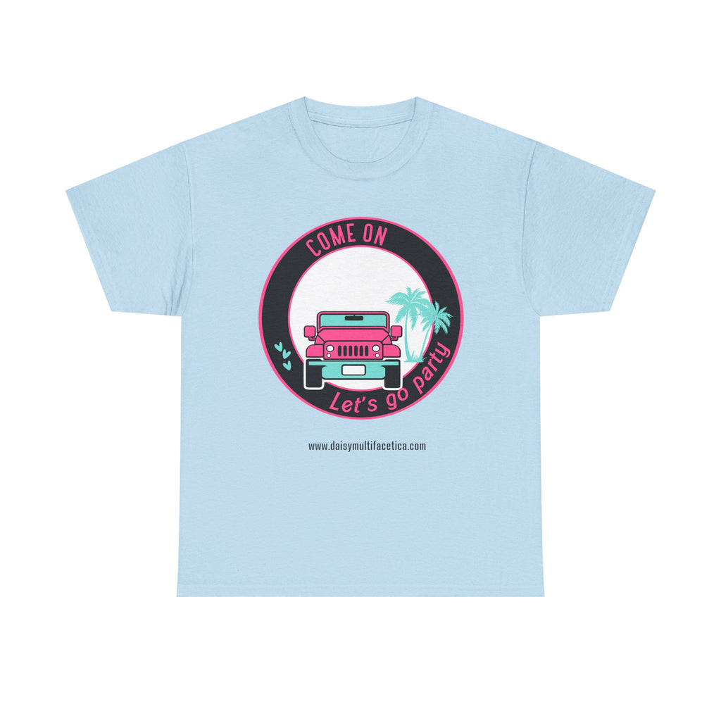 Jeep Beach Party Tee – “Come On Let’s Go Party” Retro Palm Graphic T-Shirt