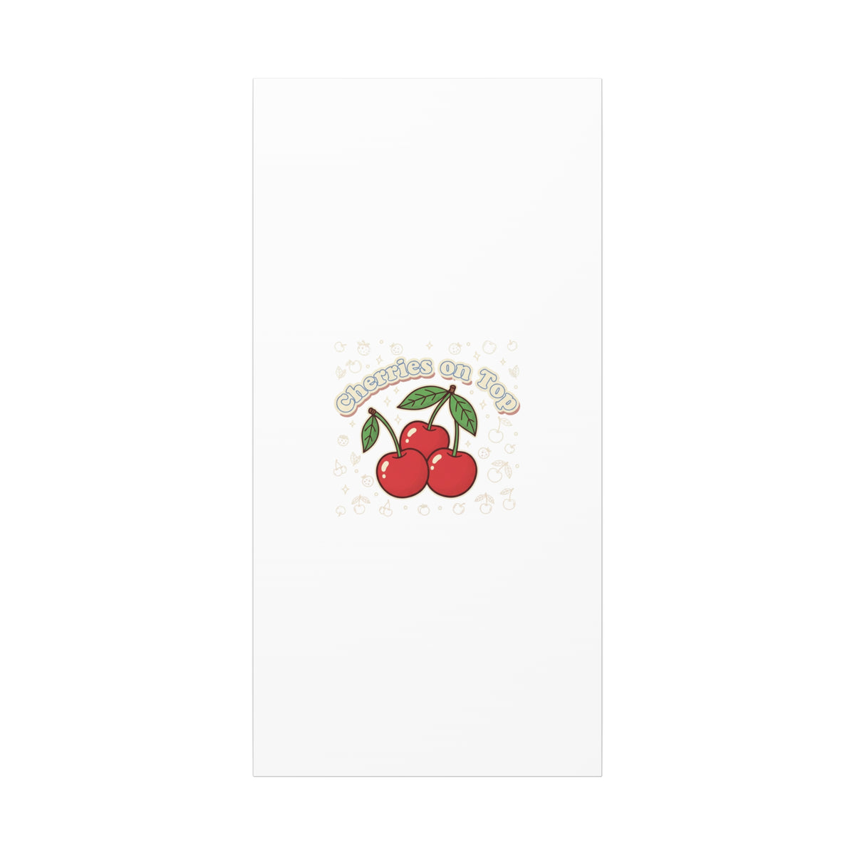 Cherries on Top Canvas | Retro Kawaii Fruit Print, Cherry Wall Art