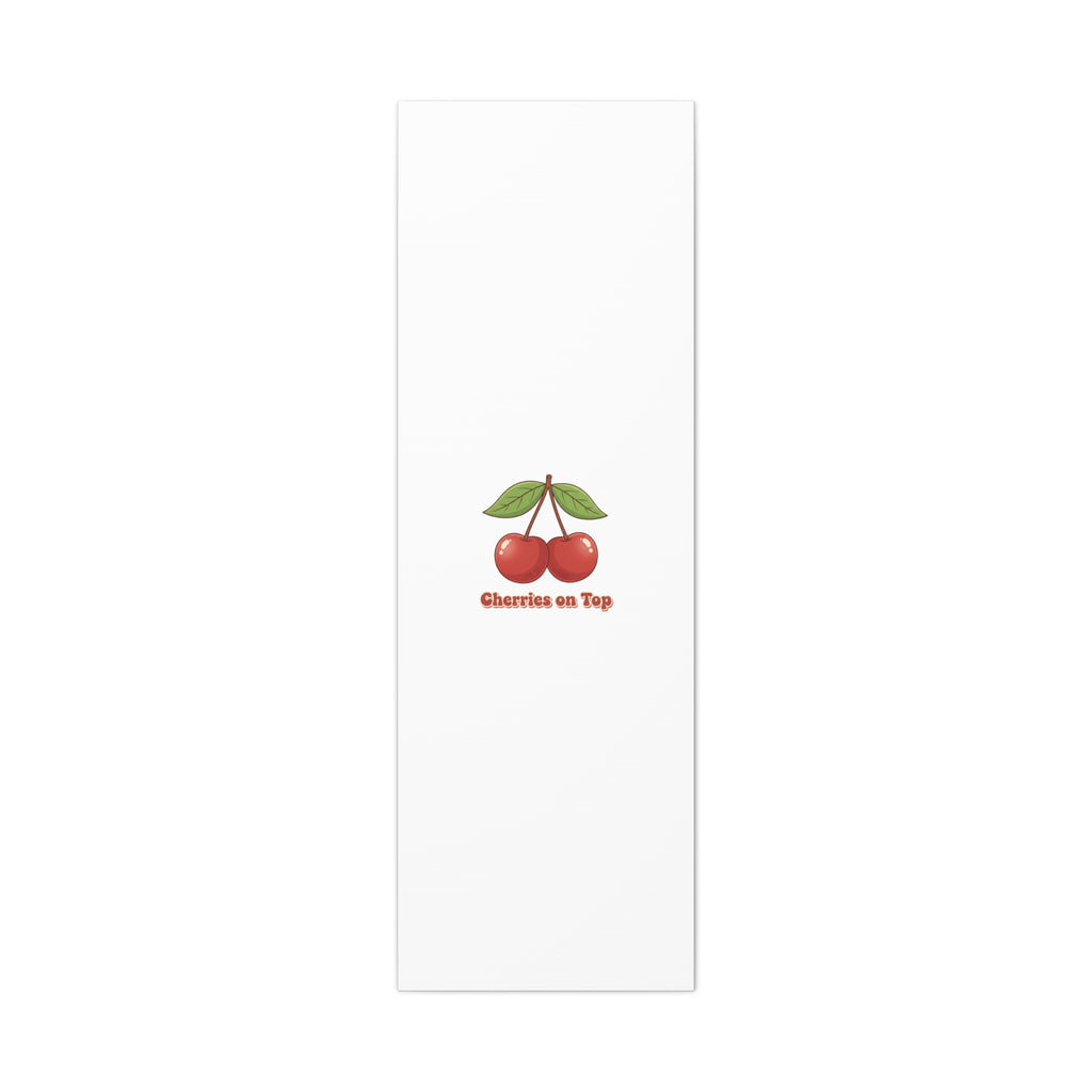 Cherry Illustration Canvas, vintage cherry fruit motif | kawaii retro wall art