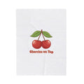Cherries on Top Plush Blanket | Retro Kawaii Fruit Design
