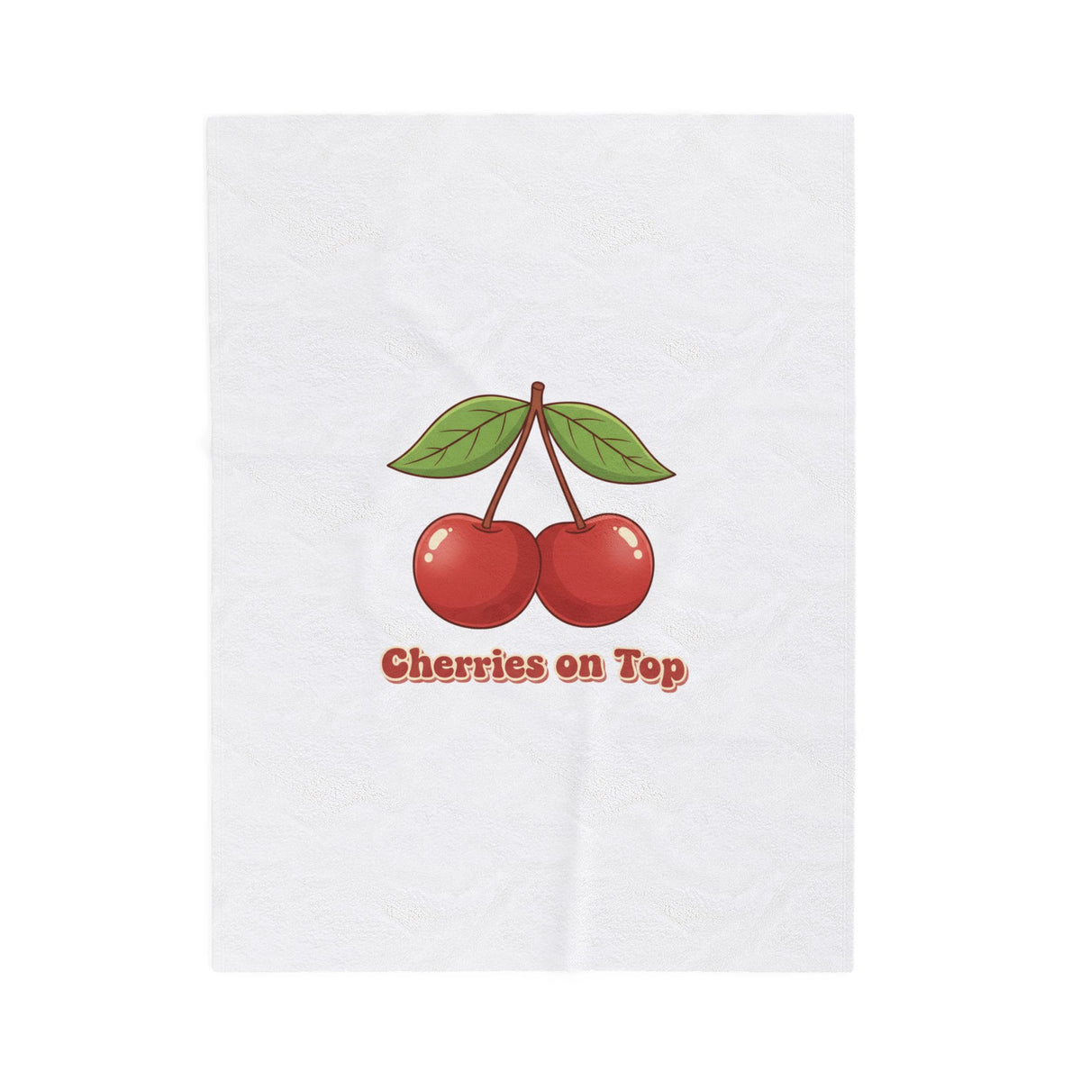 Cherries on Top Plush Blanket | Retro Kawaii Fruit Design