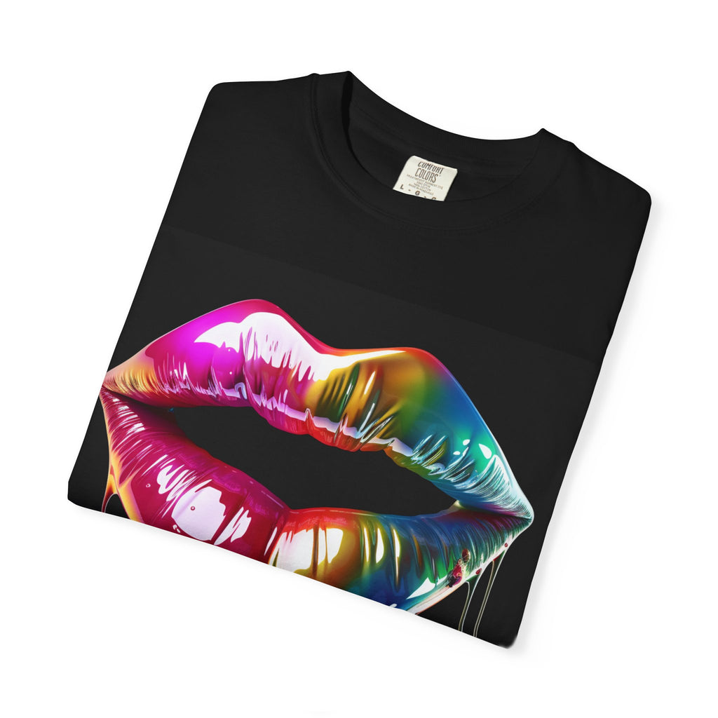 Rainbow Drip Lip Graphic T-Shirt